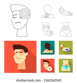 Vector illustration of hospital and rendering icon. Set of hospital and help stock vector illustration.