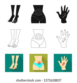 Vector illustration of hospital and rendering icon. Set of hospital and help stock vector illustration.