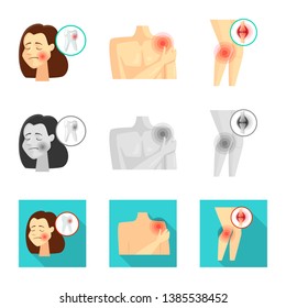 Vector illustration of hospital and rendering icon. Set of hospital and help stock vector illustration.
