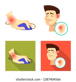 Vector illustration of hospital and rendering icon. Set of hospital and help stock vector illustration.