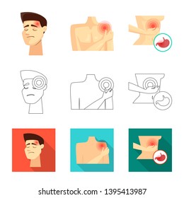 Vector illustration of hospital and rendering icon. Collection of hospital and help vector icon for stock.