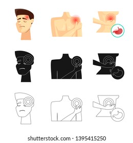 Vector illustration of hospital and rendering icon. Collection of hospital and help vector icon for stock.