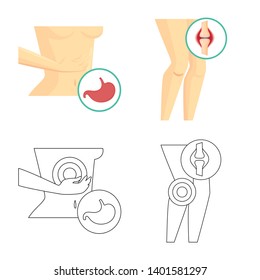 Vector illustration of hospital and rendering icon. Collection of hospital and help stock symbol for web.