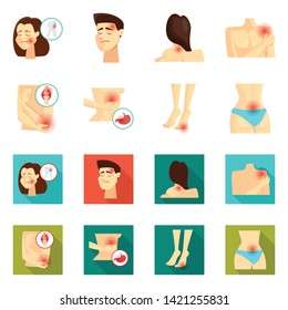 Vector illustration of hospital and rendering icon. Collection of hospital and help stock symbol for web.