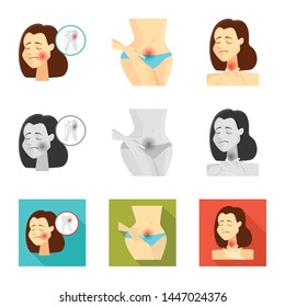 Vector illustration of hospital and rendering icon. Collection of hospital and help vector icon for stock.