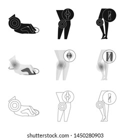 Vector illustration of hospital and rendering icon. Set of hospital and help stock symbol for web.