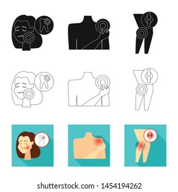 Vector illustration of hospital and rendering icon. Set of hospital and help vector icon for stock.