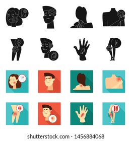 Vector illustration of hospital and rendering icon. Collection of hospital and help stock symbol for web.