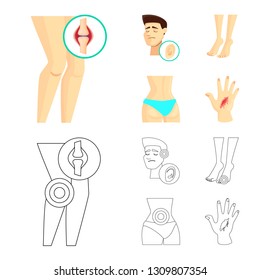 Vector illustration of hospital and rendering logo. Collection of hospital and help stock vector illustration.