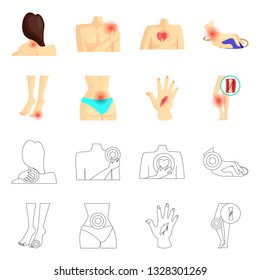 Vector illustration of hospital and rendering logo. Collection of hospital and help vector icon for stock.