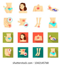 Vector illustration of hospital and rendering logo. Collection of hospital and help stock vector illustration.