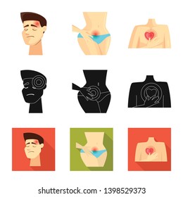 Vector illustration of hospital and rendering logo. Set of hospital and help stock vector illustration.