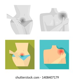 Vector illustration of hospital and rendering logo. Collection of hospital and help stock vector illustration.