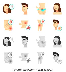 Vector illustration of hospital and rendering sign. Collection of hospital and help stock symbol for web.