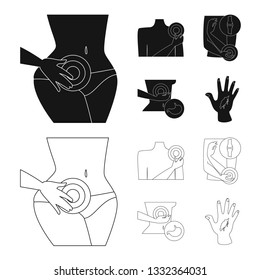 Vector illustration of hospital and rendering sign. Collection of hospital and help stock symbol for web.