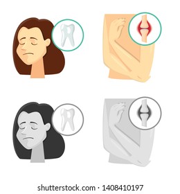 Vector illustration of hospital and rendering sign. Set of hospital and help vector icon for stock.