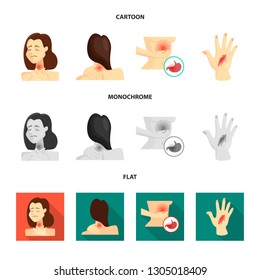 Vector illustration of hospital and rendering symbol. Set of hospital and help vector icon for stock.