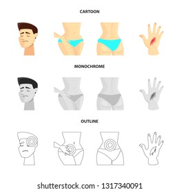Vector illustration of hospital and rendering symbol. Set of hospital and help vector icon for stock.