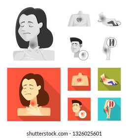 Vector illustration of hospital and rendering symbol. Collection of hospital and help stock vector illustration.