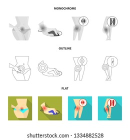 Vector illustration of hospital and rendering symbol. Set of hospital and help vector icon for stock.