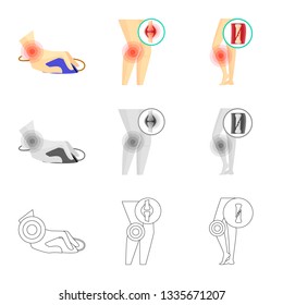 Vector illustration of hospital and rendering symbol. Set of hospital and help stock symbol for web.