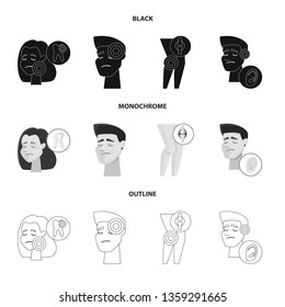 Vector illustration of hospital and rendering symbol. Collection of hospital and help vector icon for stock.