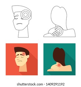 Vector illustration of hospital and rendering symbol. Set of hospital and help vector icon for stock.