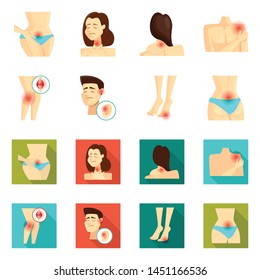 Vector illustration of hospital and rendering symbol. Set of hospital and help stock vector illustration.
