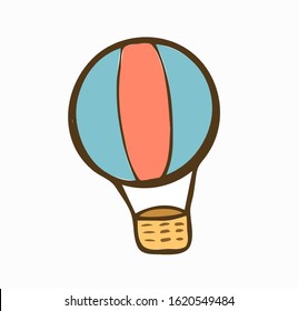 Vector illustration of hot air ballon for travel. Strategy concept flat style design.