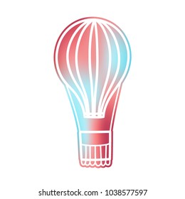 Vector illustration of hot air balloon in futuristic style with gradient. Isolated cartoon air balloon. Drawing for logo, print, card, flyer, fabric, textile, poster.
