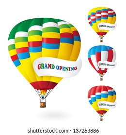 Vector illustration with hot air balloon