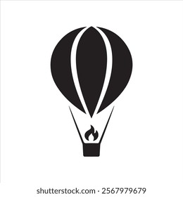 vector illustration Hot Air Balloon silhouette style icon