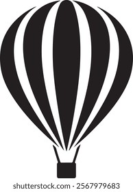 vector illustration Hot Air Balloon silhouette style icon