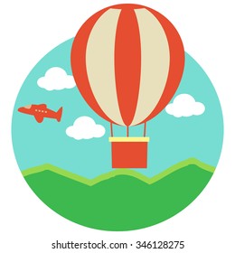 Vector Illustration of Hot Air Balloon
