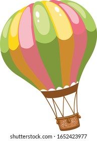 Vector illustration Hot Air Baloon cartoon style design