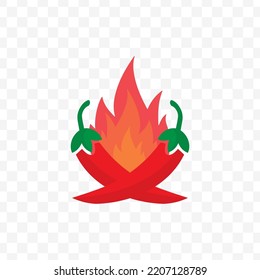 Vector illustration of hot chili icon sign and symbol. colored icons for website design .Simple design on transparent background (PNG).