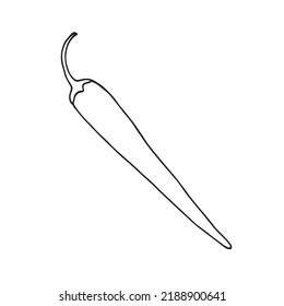 Vektorgrafik von scharfen Chilischoten im Doodle-Stil
