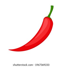 Vector illustration of hot chili peppers in cartoon style. Isolated on white background. Red vegetables
