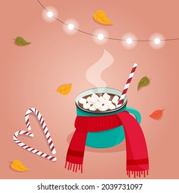 Vector illustration hot chocolate time