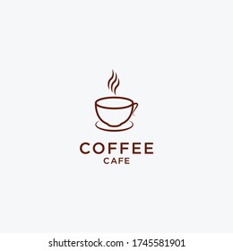 Vector illustration of hot coffee cup icon, logo design - Vector