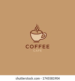 Vector illustration of hot coffee cup icon, logo design - Vector