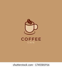 Vector illustration of hot coffee cup icon, logo design - Vector