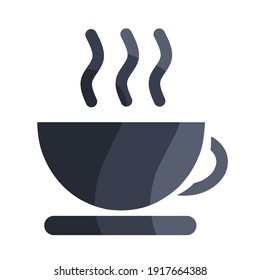 vector illustration of hot coffee cup icon.  with a minimalist flat design style.  eps 10.
