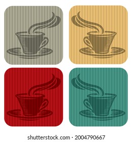 Vector Illustration Of Hot Coffee Cup. Coffee Cup Logo Template Vector Icon Design
