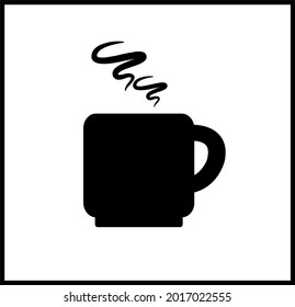 Vector illustration of hot coffee cup. Coffee cup icon on white background.