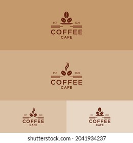 Ilustración vectorial del icono de la taza de café caliente, diseño del logotipo Set - Vector