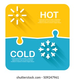 Vector illustration of hot and cold concept