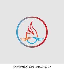 vector illustration of hot and cold logo icon 