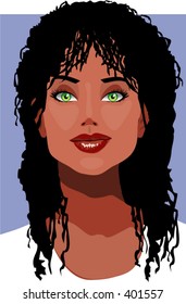 Vector Illustration of a hot dark African american woman