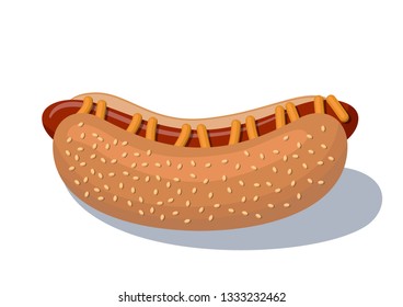 Vector illustration hot dog
